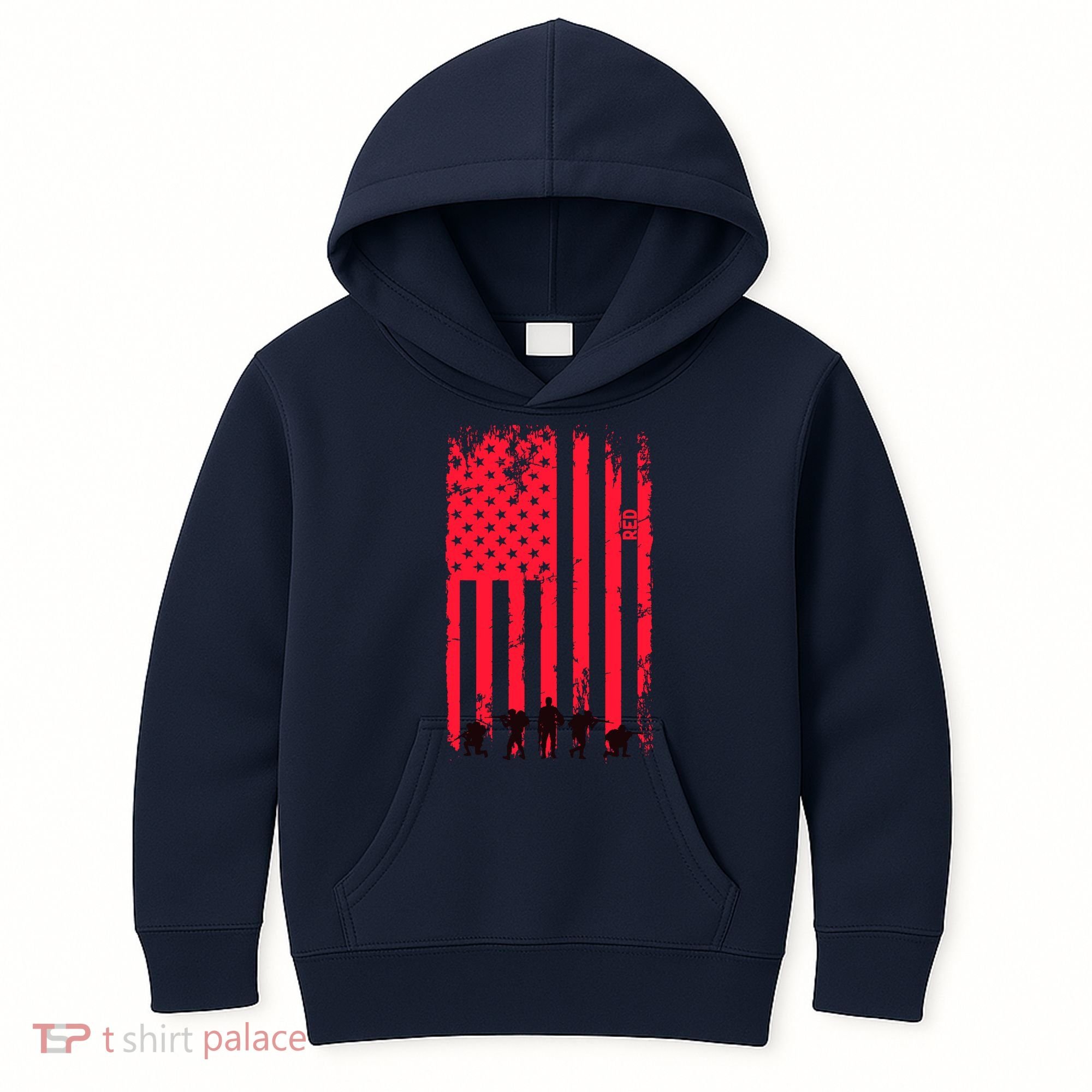 American Flag Us Veteran Kids Hoodie