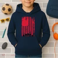 American Flag Us Veteran Kids Hoodie thumb 2