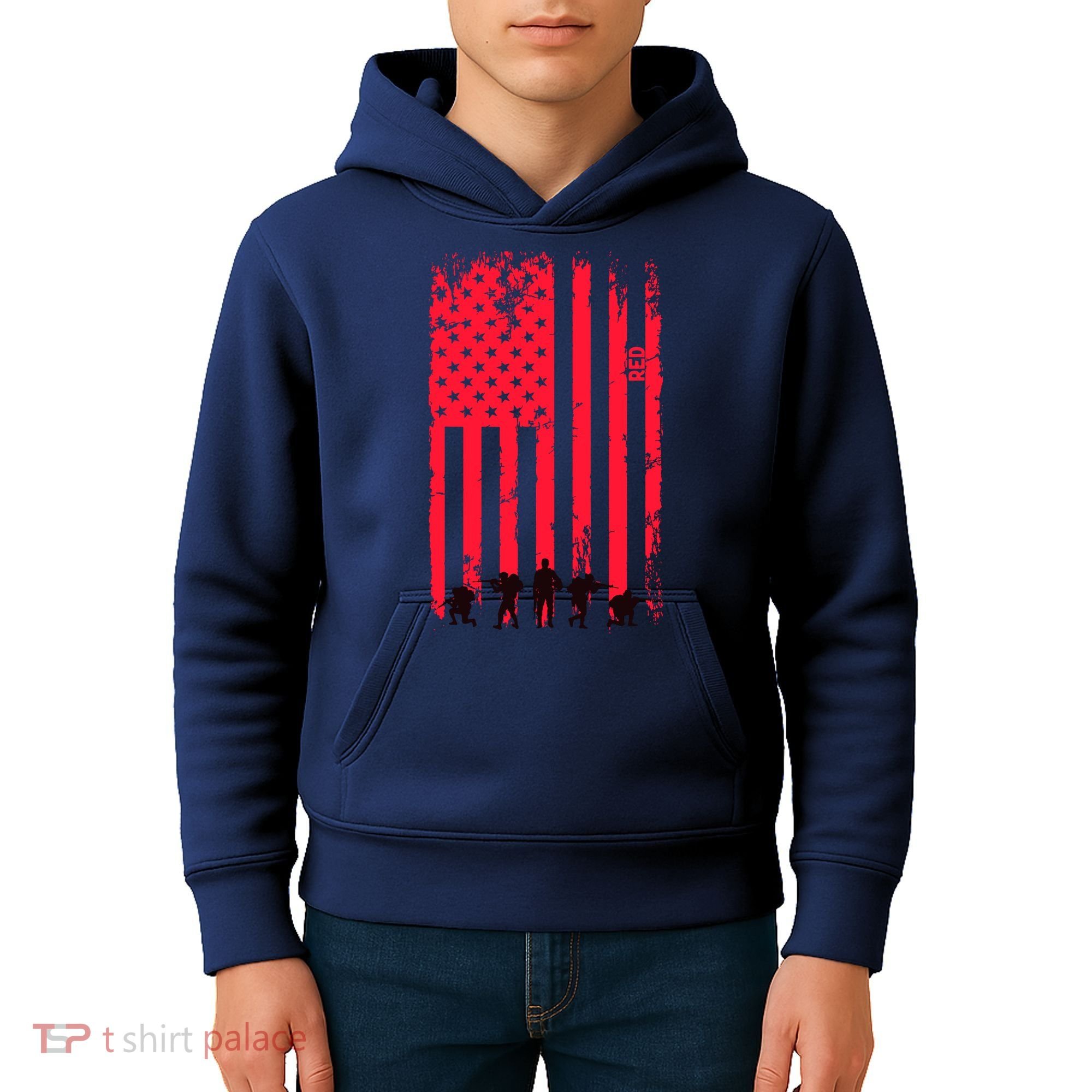 American Flag Us Veteran Kids Hoodie