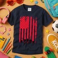 American Flag Us Veteran Kids T-Shirt thumb 3