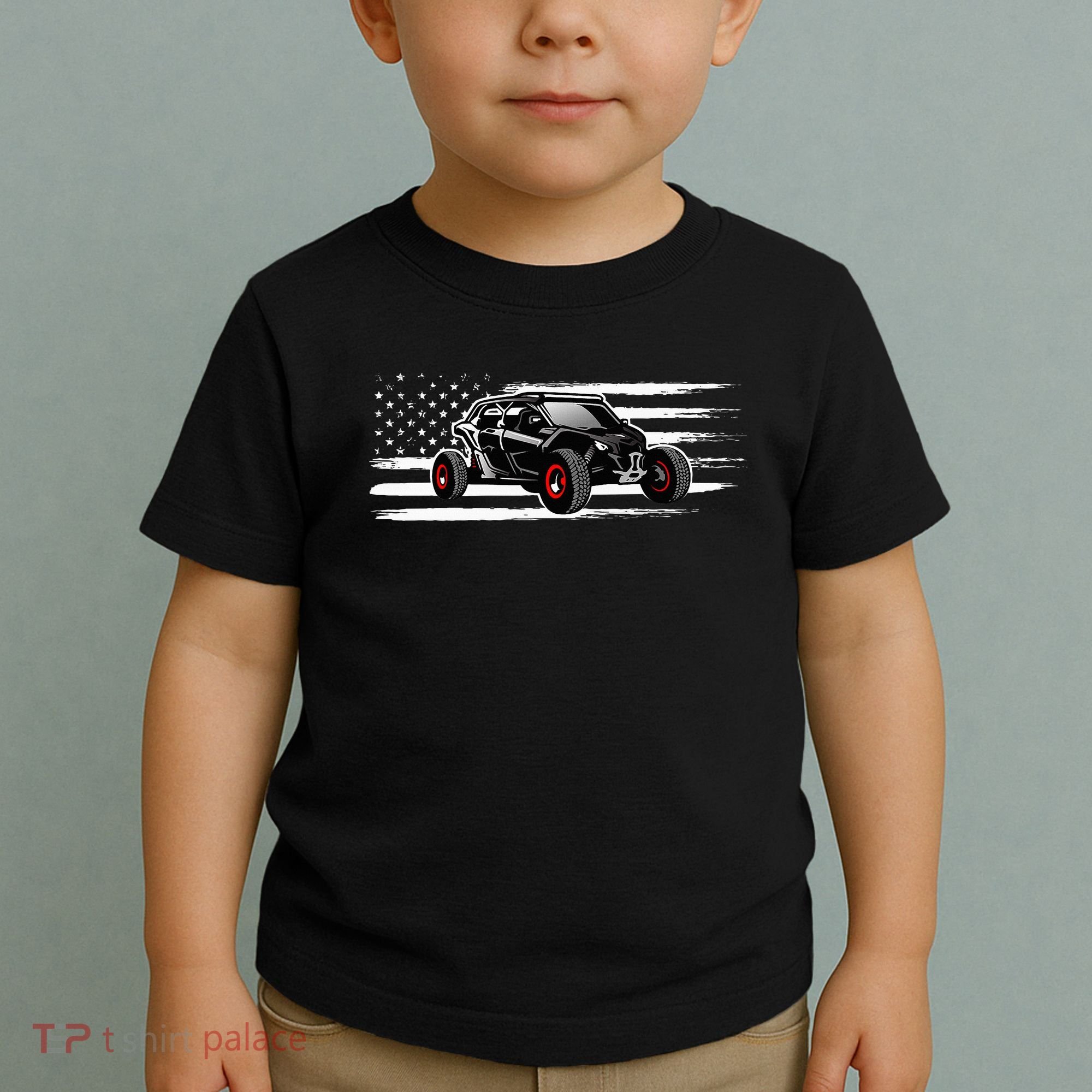 American Flag Utv Side By Side Sxs Off Road Toddler T-Shirt