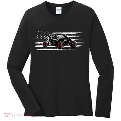 American Flag Utv Side By Side Sxs Off Road Women's Long Sleeve Shirt