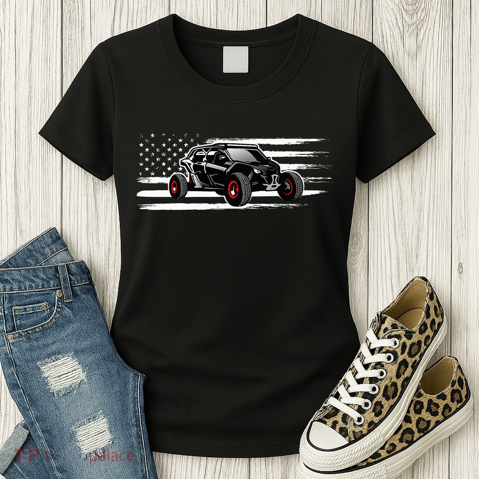 American Flag Utv Side By Side Sxs Off Road Women's T-Shirt