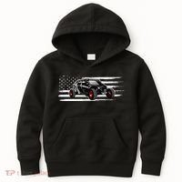 American Flag Utv Side By Side Sxs Off Road Kids Hoodie thumb 0