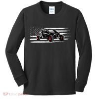 American Flag Utv Side By Side Sxs Off Road Kids Long Sleeve Shirt thumb 0