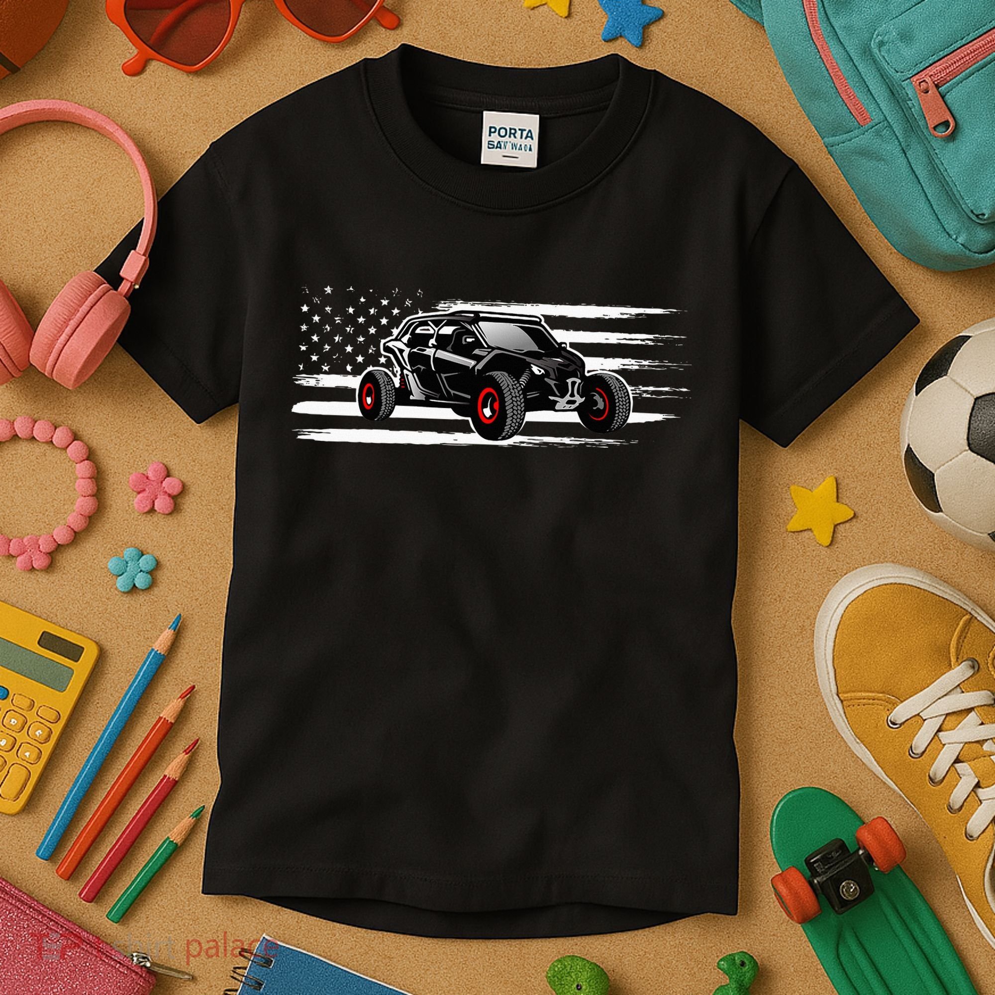 American Flag Utv Side By Side Sxs Off Road Kids T-Shirt