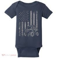 American Flag UTV Side By Side SXS Off Road Baby Bodysuit thumb 0