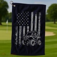 American Flag UTV Side By Side SXS Off Road Golf Towel thumb 1