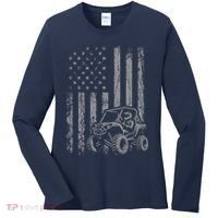American Flag UTV Side By Side SXS Off Road Women's Long Sleeve Shirt thumb 0