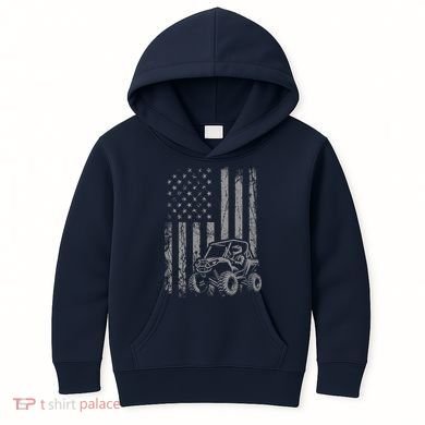 American Flag UTV Side By Side SXS Off Road Kids Hoodie