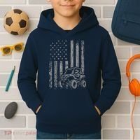 American Flag UTV Side By Side SXS Off Road Kids Hoodie thumb 2