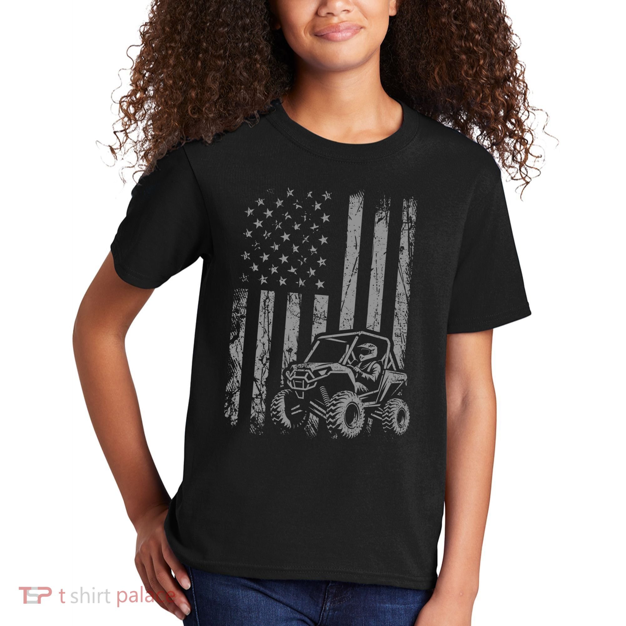 American Flag UTV Side By Side SXS Off Road Kids T-Shirt