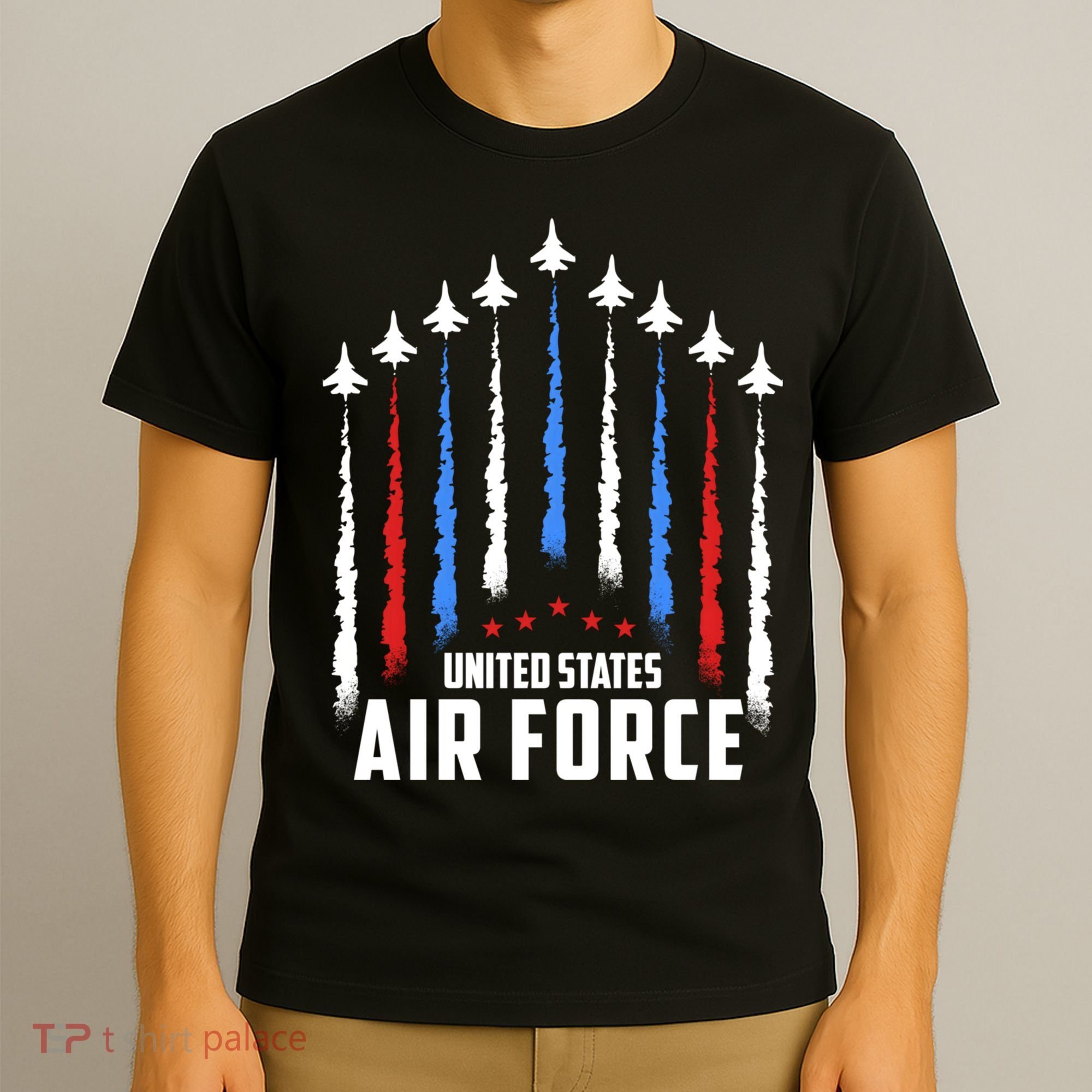 Air Force US Veterans 4th Of July American Flag T-Shirt
