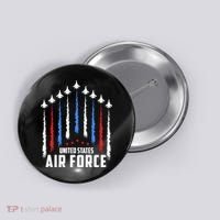 Air Force US Veterans 4th Of July American Flag Button thumb 0