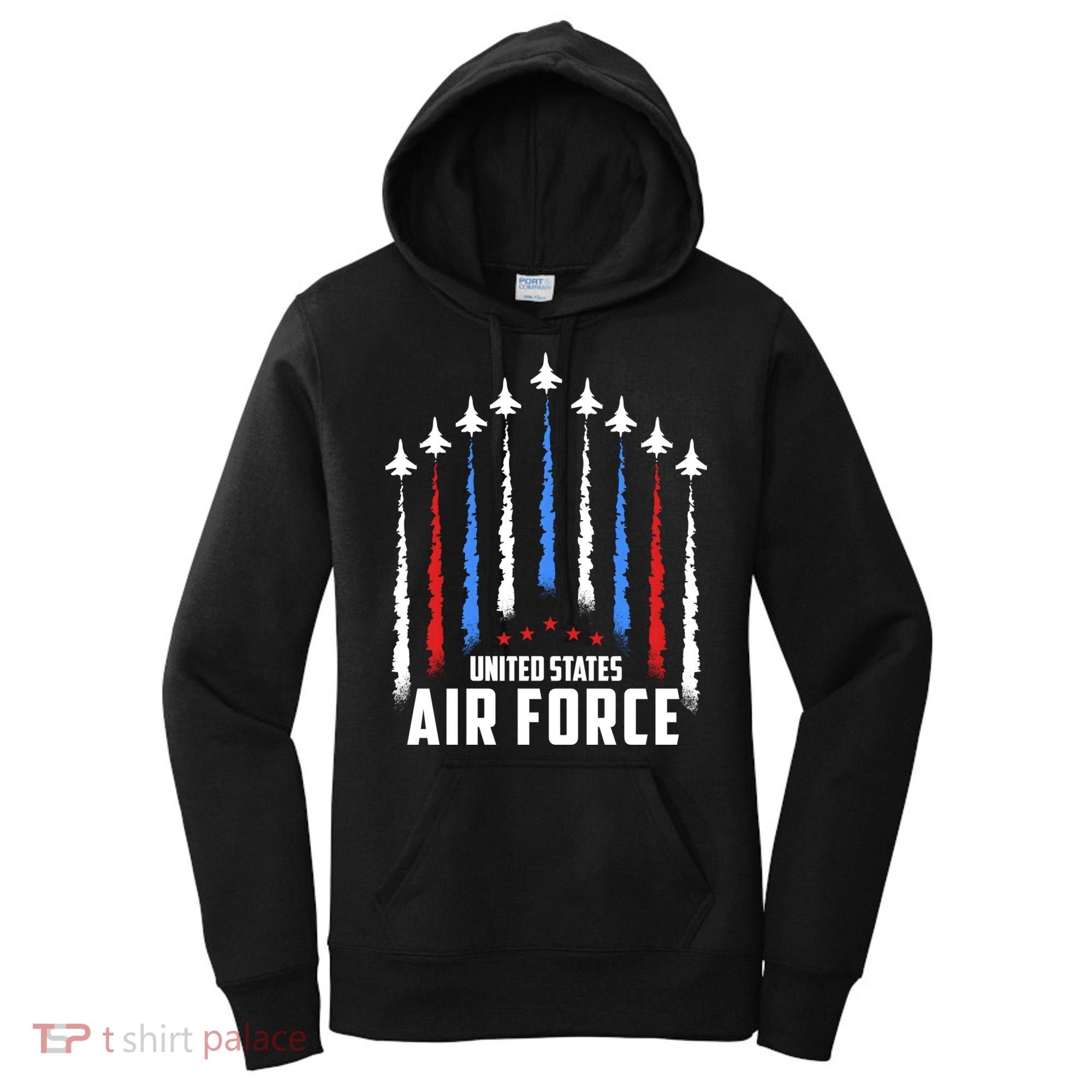 Air Force US Veterans 4th Of July American Flag Women's Hoodie