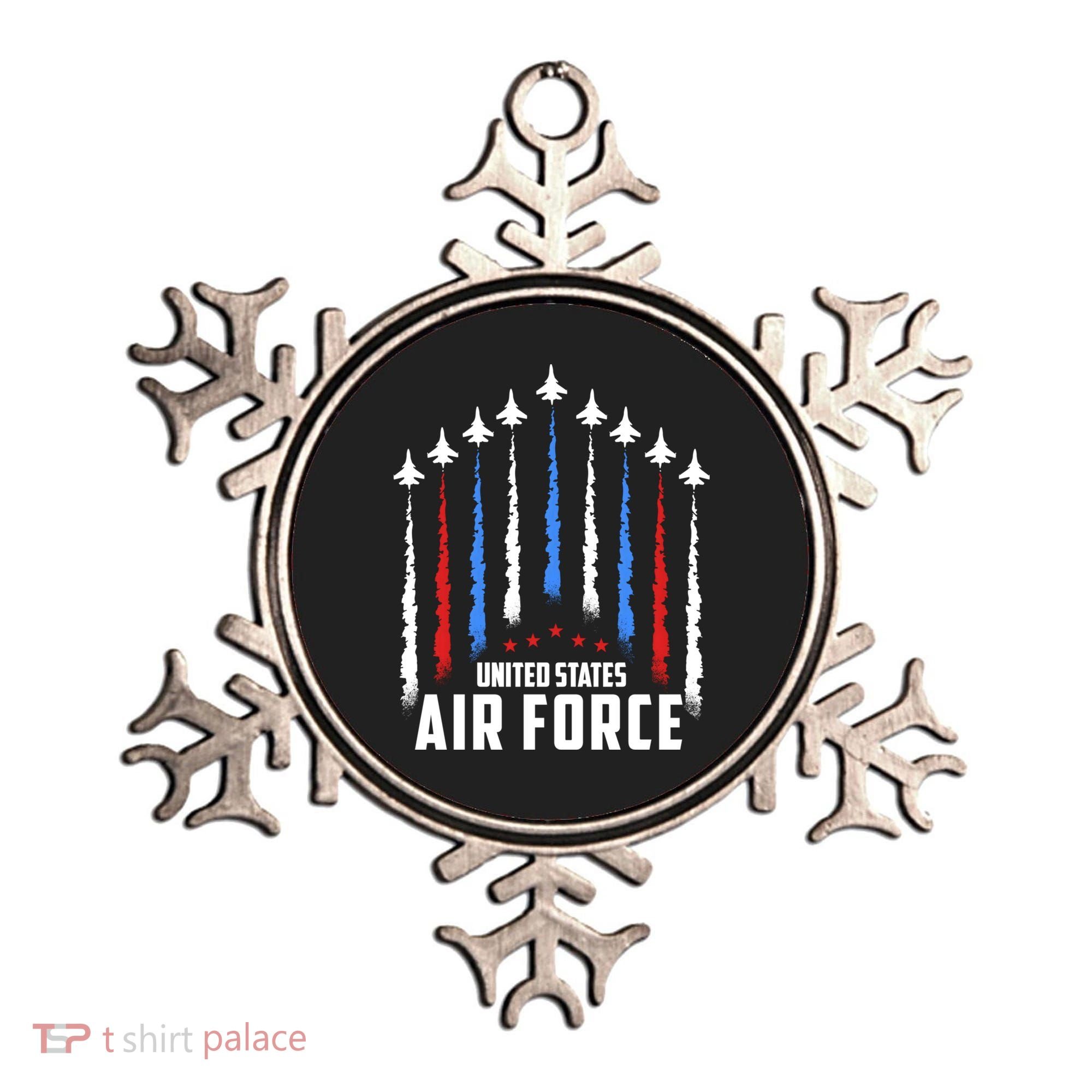 Air Force US Veterans 4th Of July American Flag Ornament