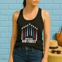Air Force US Veterans 4th Of July American Flag Women's Tank Top thumb 2
