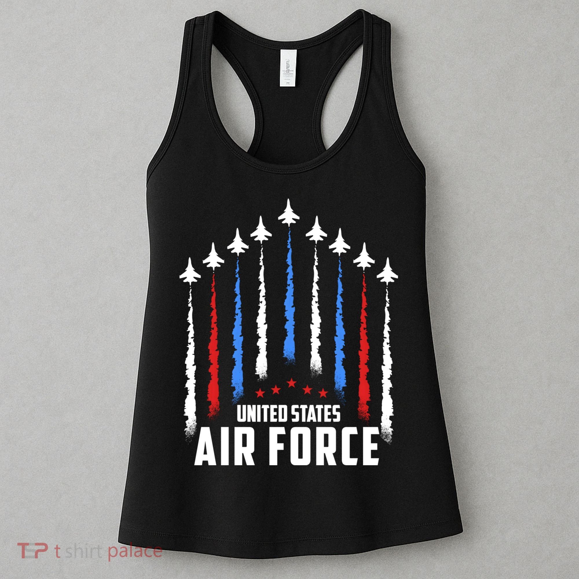 Air Force US Veterans 4th Of July American Flag Women's Tank Top