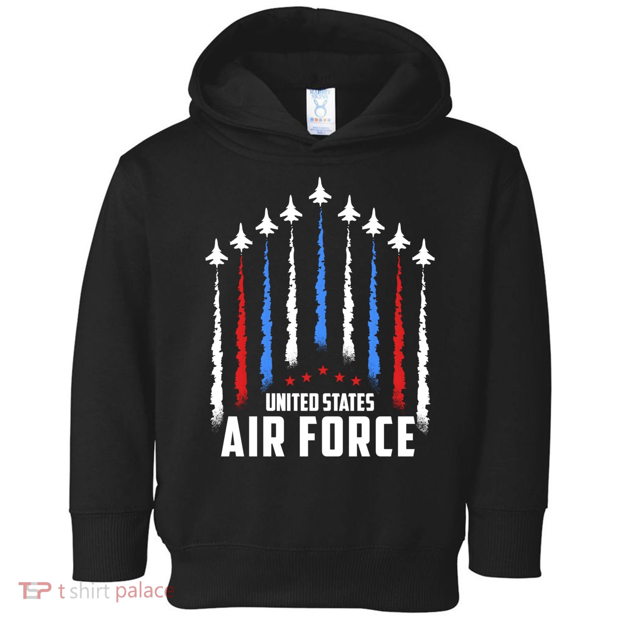 Air Force US Veterans 4th Of July American Flag Toddler Hoodie
