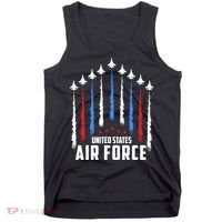 Air Force US Veterans 4th Of July American Flag Tank Top thumb 0