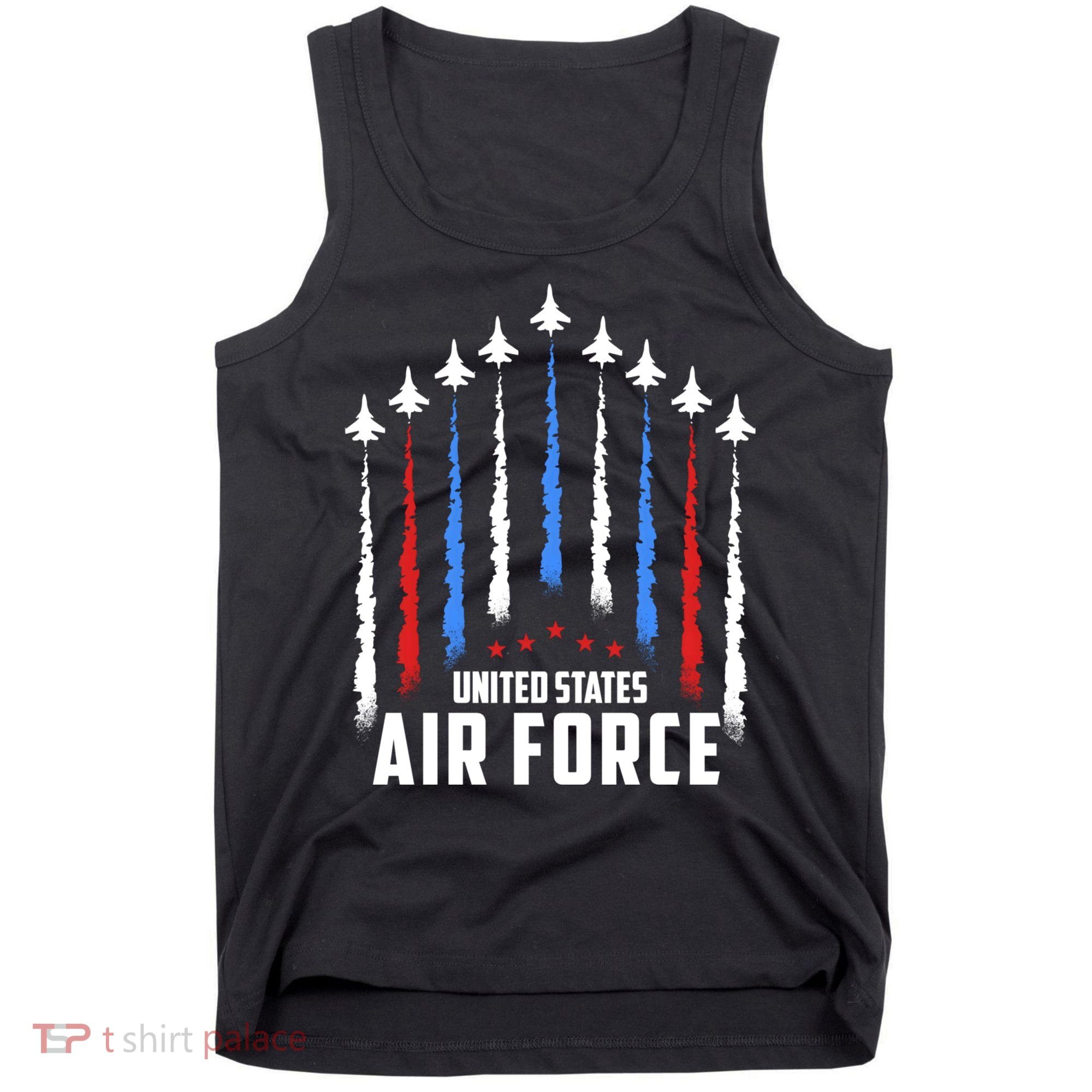 Air Force US Veterans 4th Of July American Flag Tank Top