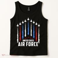 Air Force US Veterans 4th Of July American Flag Tank Top thumb 2