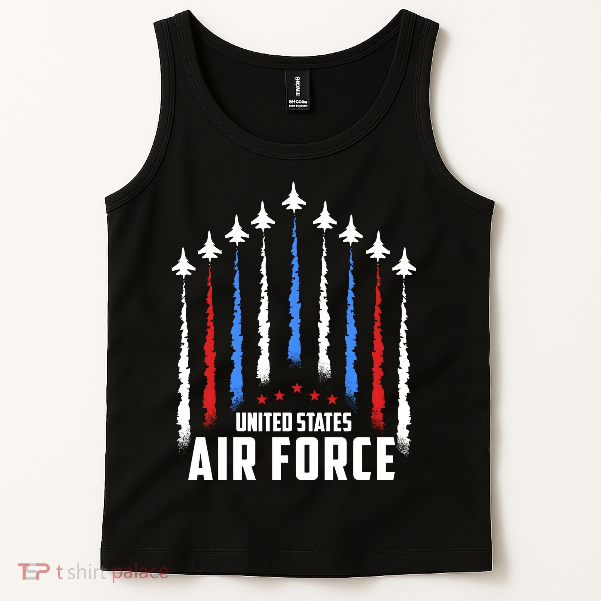 Air Force US Veterans 4th Of July American Flag Tank Top