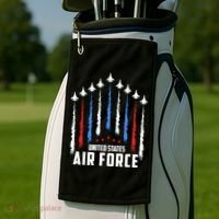 Air Force US Veterans 4th Of July American Flag Golf Towel thumb 2