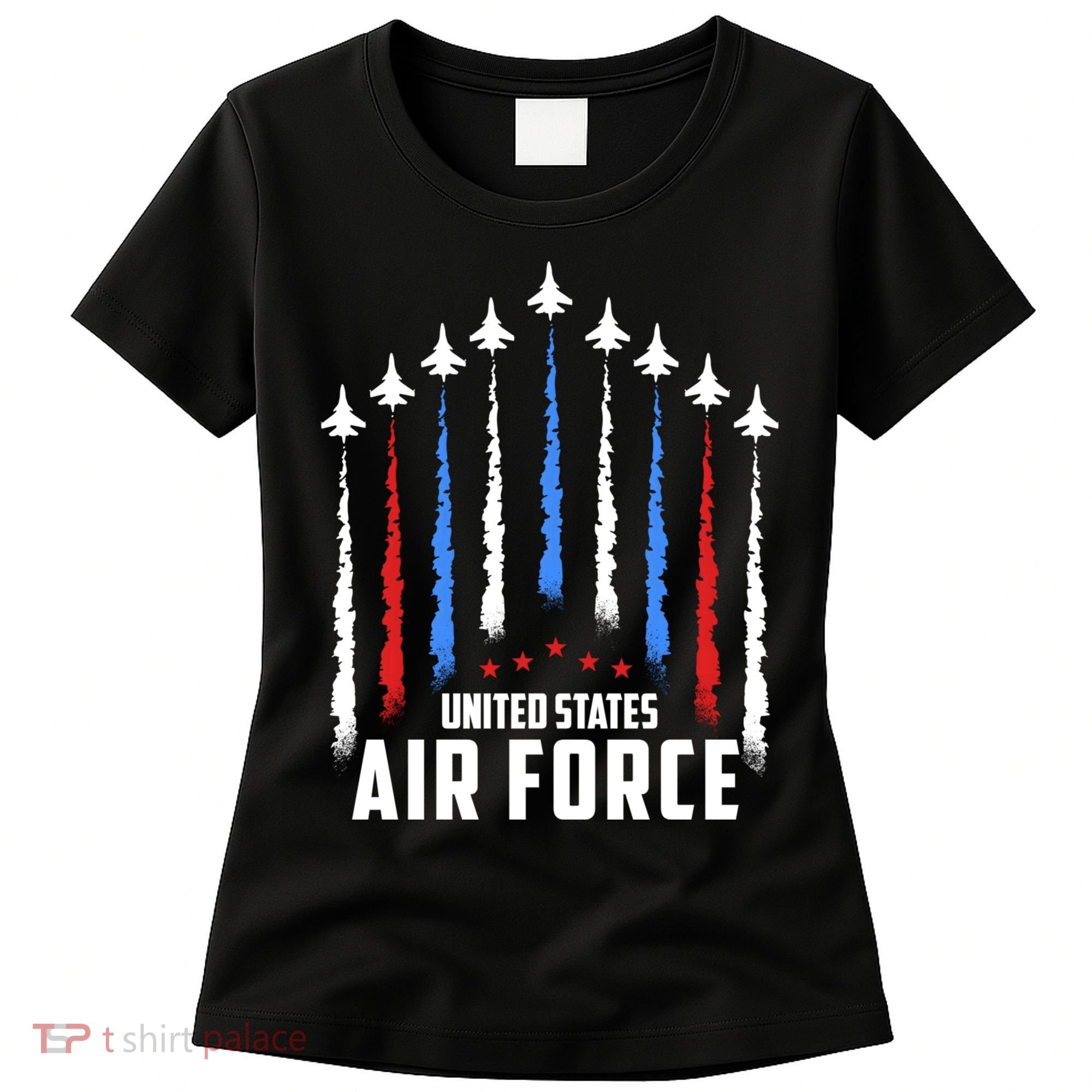 Air Force US Veterans 4th Of July American Flag Women's T-Shirt