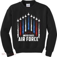 Air Force US Veterans 4th Of July American Flag Kids Sweatshirt thumb 0