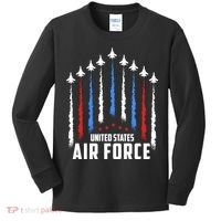 Air Force US Veterans 4th Of July American Flag Kids Long Sleeve Shirt thumb 0