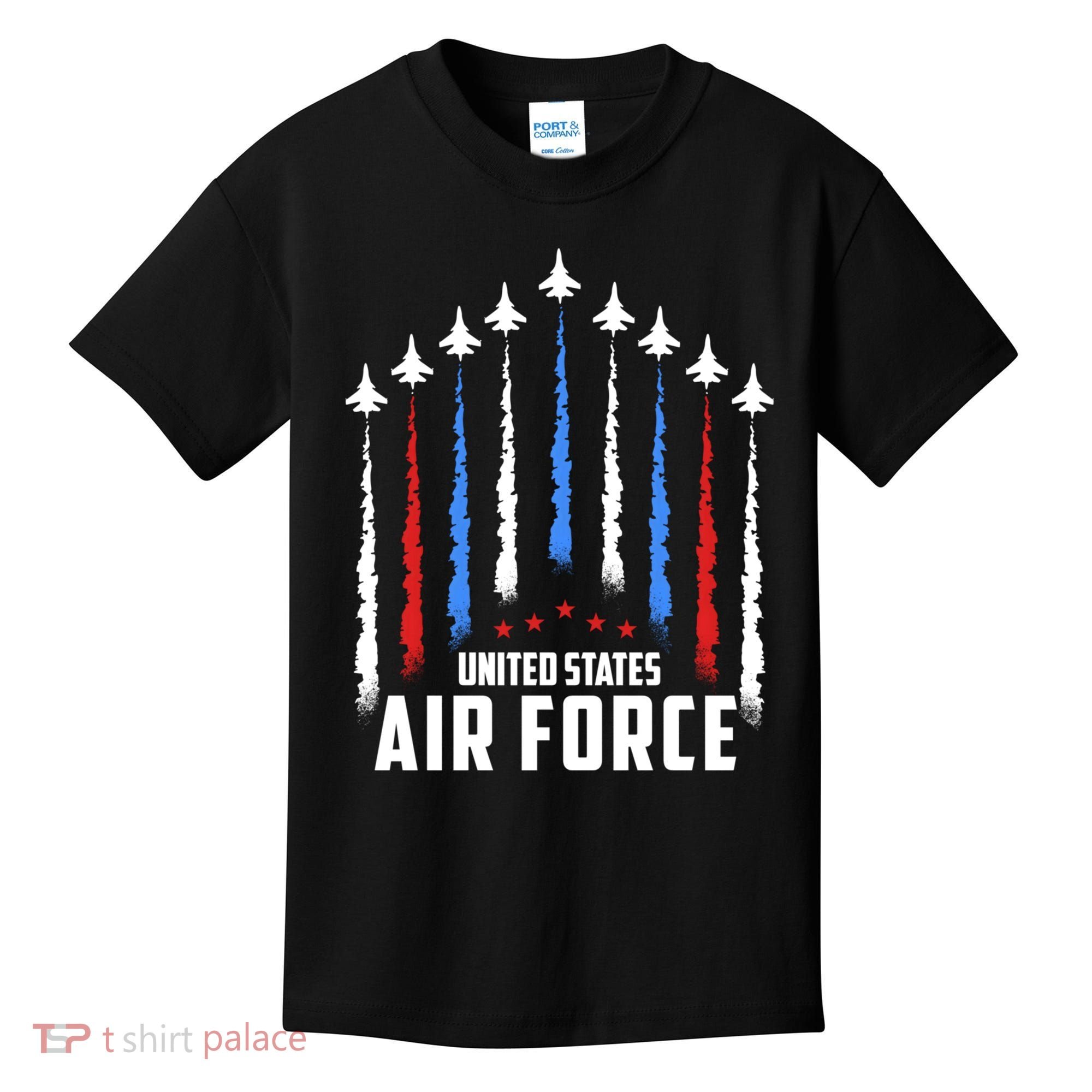 Air Force US Veterans 4th Of July American Flag Kids T-Shirt