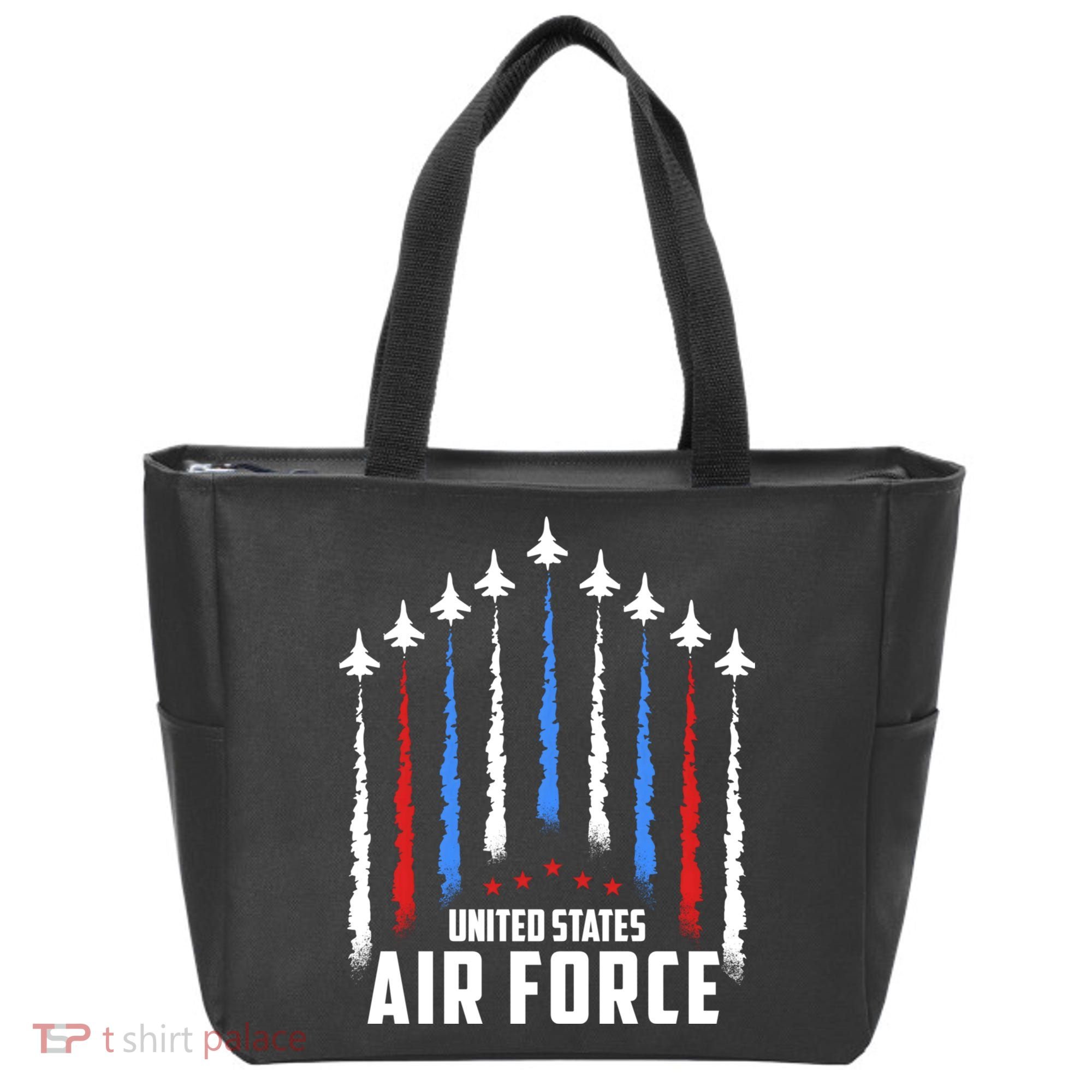Air Force US Veterans 4th Of July American Flag Tote Bag
