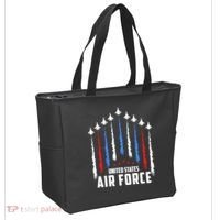 Air Force US Veterans 4th Of July American Flag Tote Bag thumb 2
