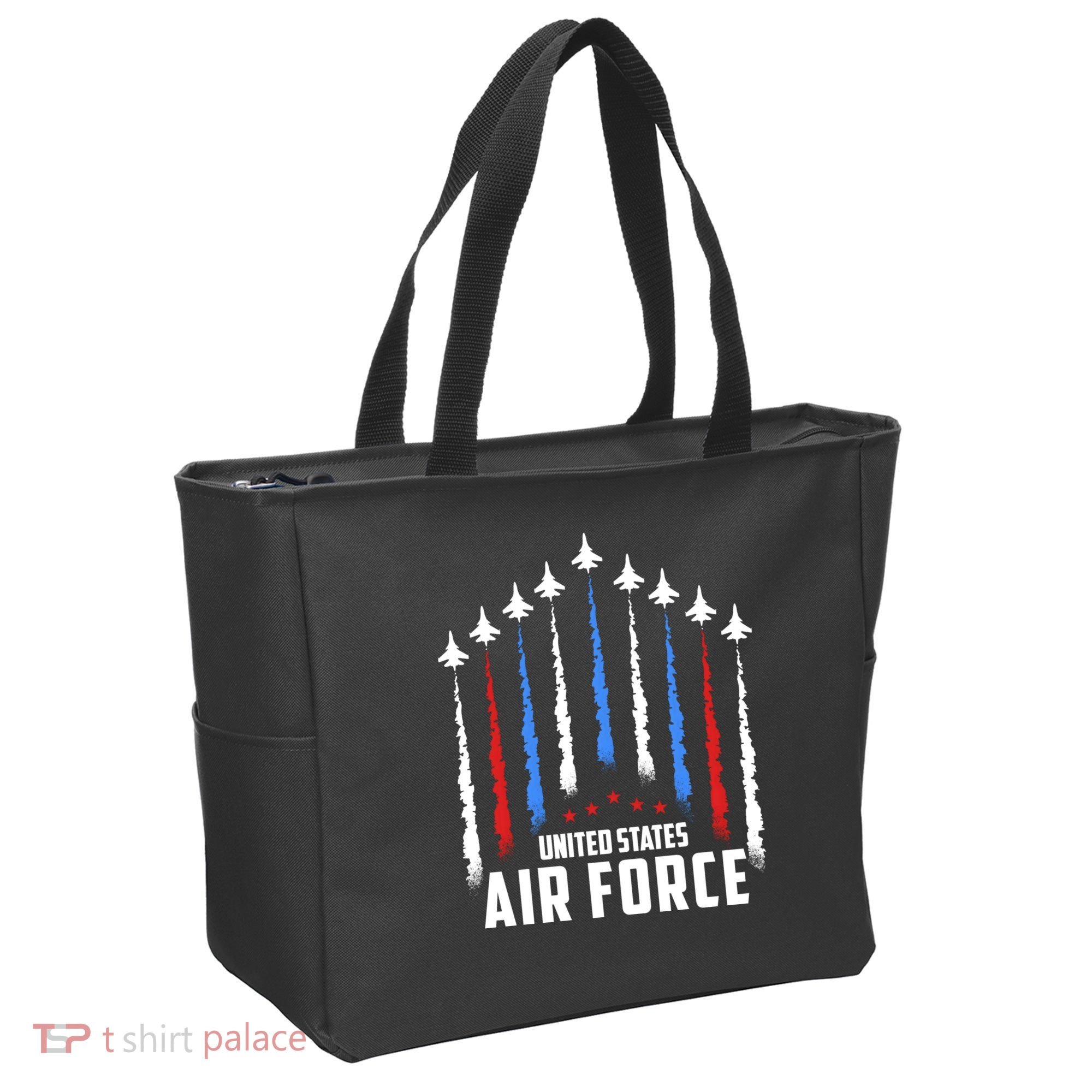 Air Force US Veterans 4th Of July American Flag Tote Bag