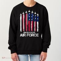 Air Force US Veterans 4th Of July American Flag Women's Sweatshirt thumb 0