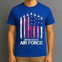 Air Force US Veterans 4th Of July American Flag T-Shirt thumb 3