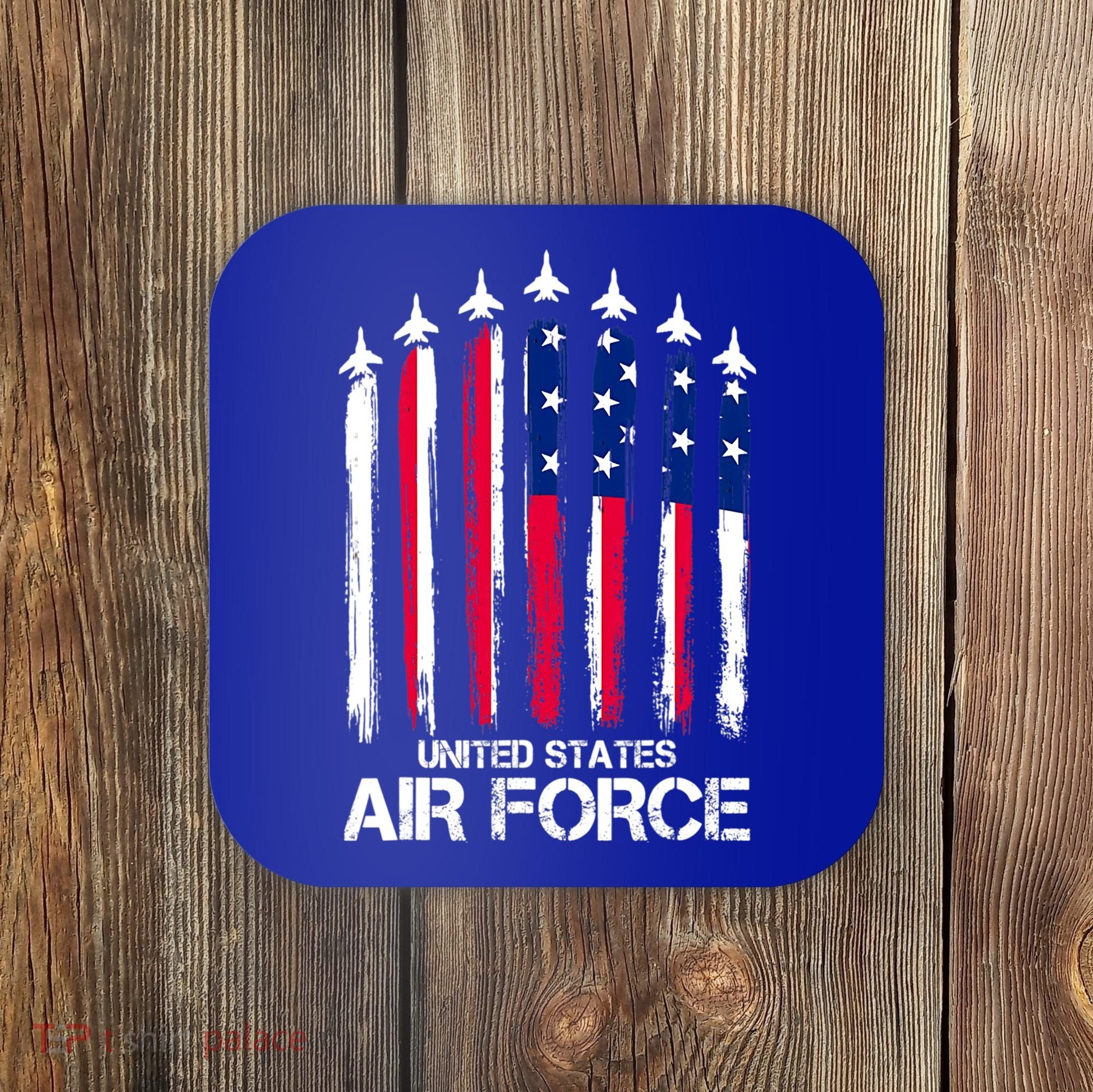 Air Force US Veterans 4th Of July American Flag Coaster