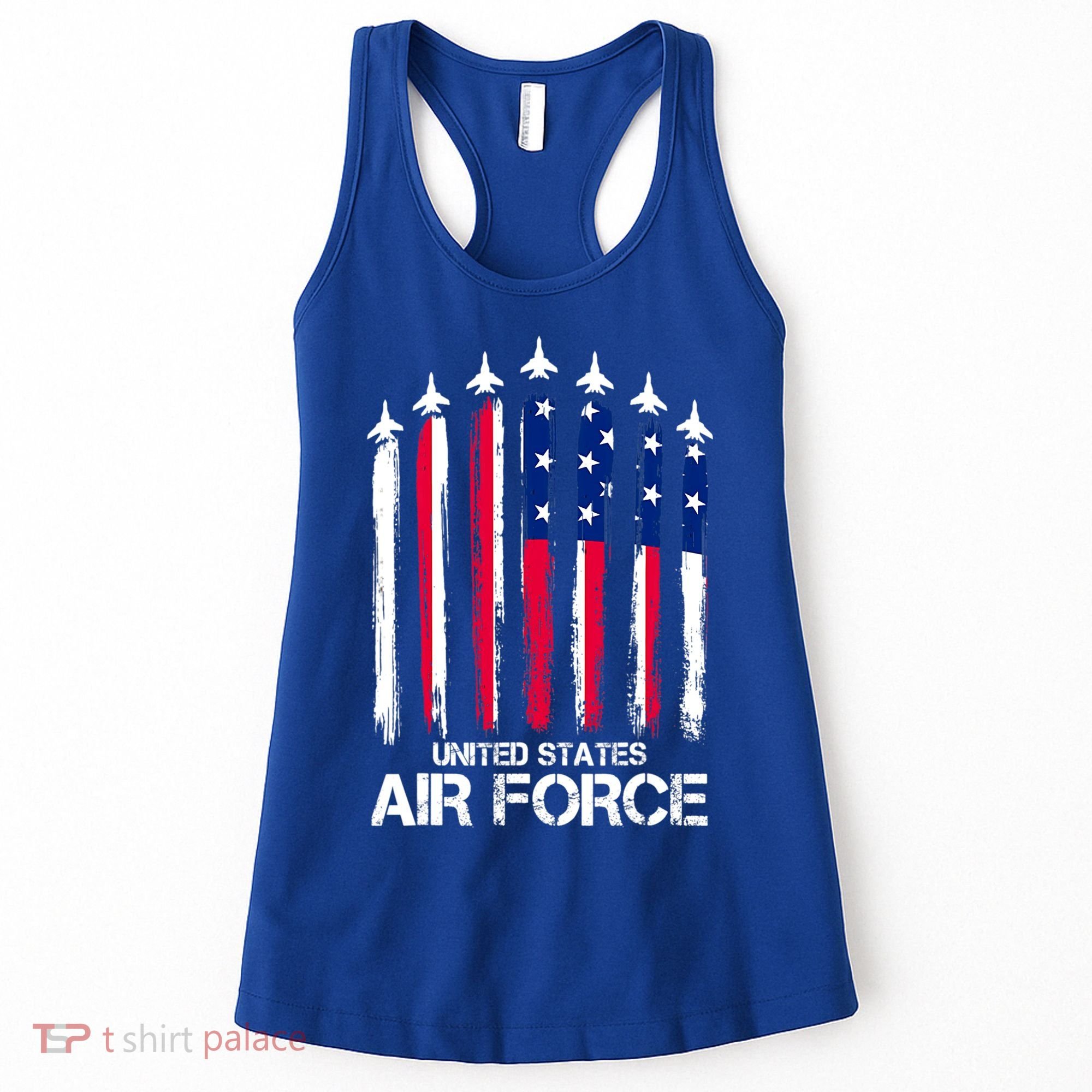 Air Force US Veterans 4th Of July American Flag Women's Tank Top