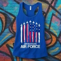Air Force US Veterans 4th Of July American Flag Women's Tank Top thumb 3