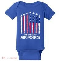 Air Force US Veterans 4th Of July American Flag Baby Bodysuit thumb 0