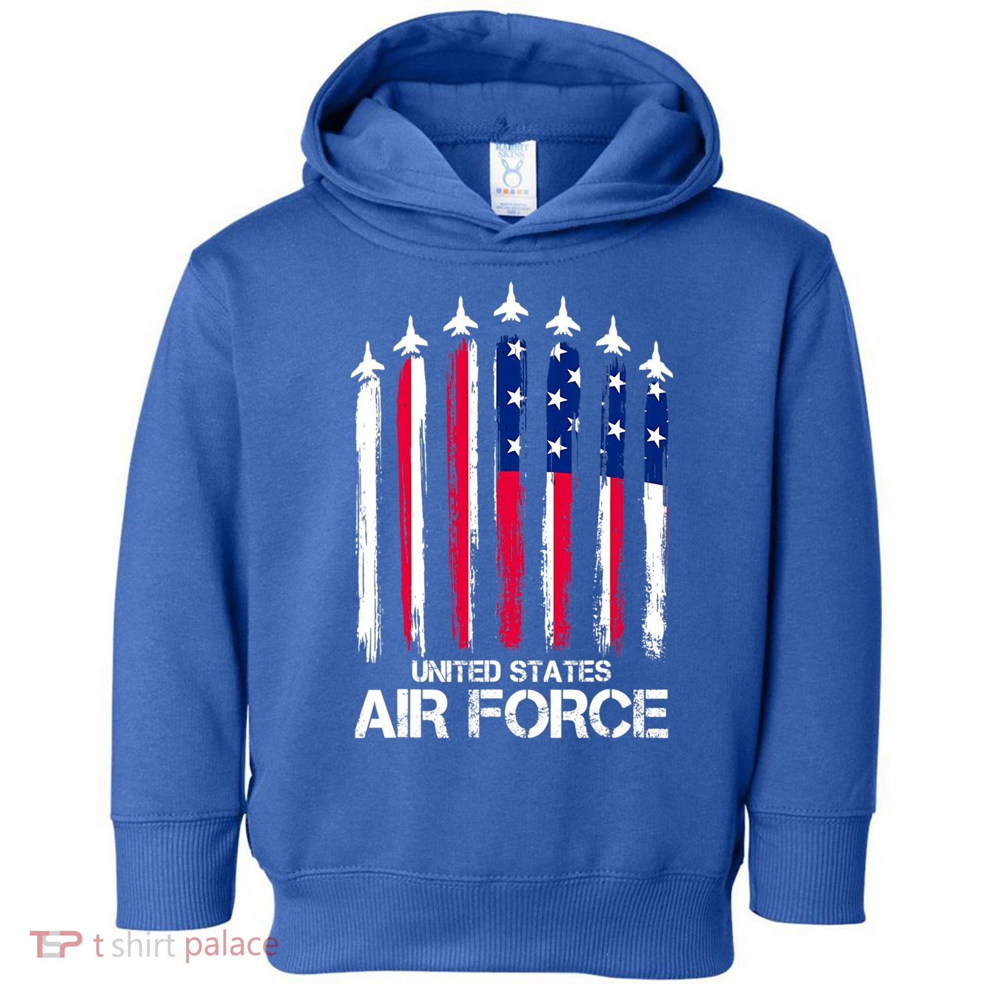 Air Force US Veterans 4th Of July American Flag Toddler Hoodie