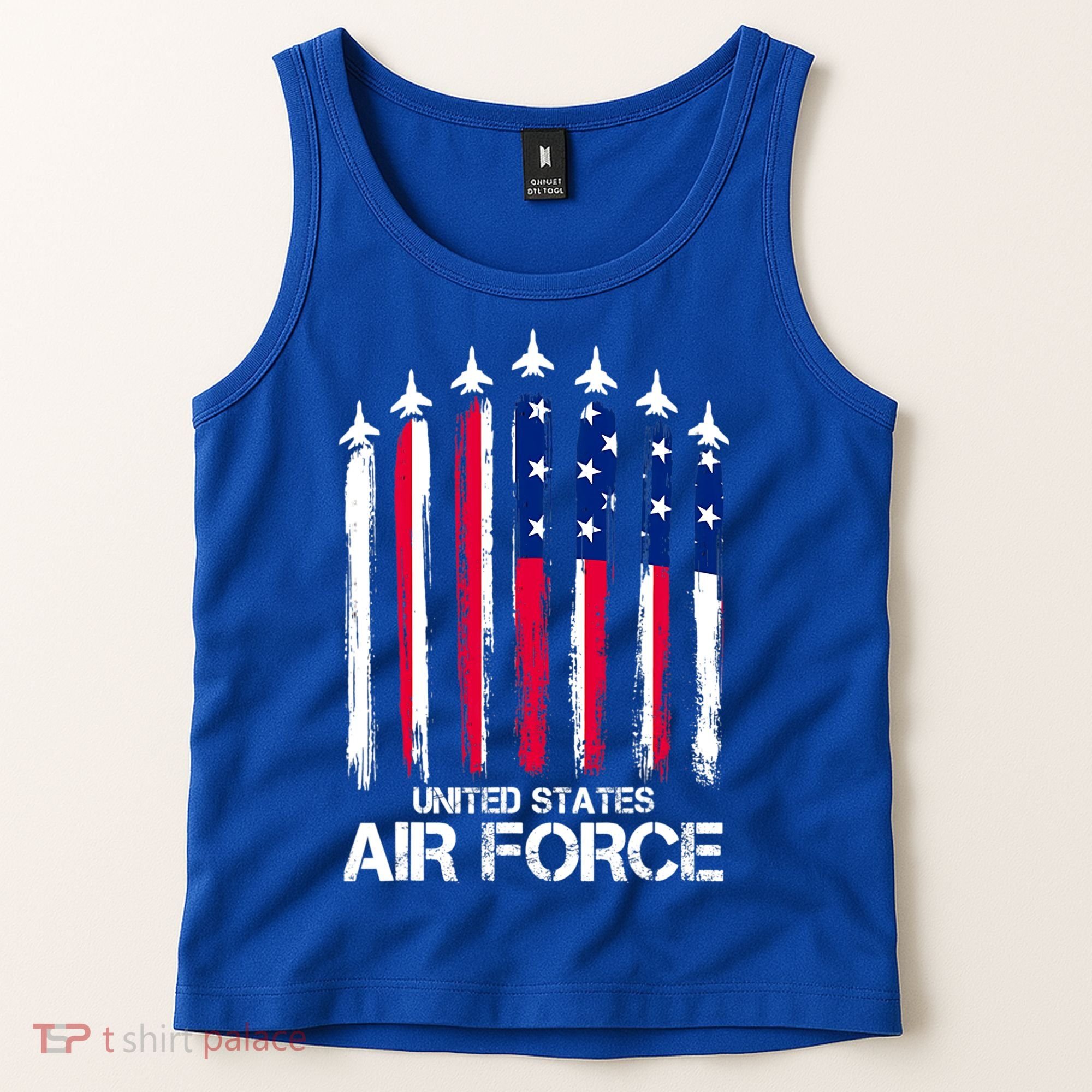 Air Force US Veterans 4th Of July American Flag Tank Top