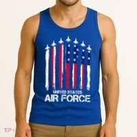 Air Force US Veterans 4th Of July American Flag Tank Top thumb 3