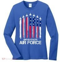 Air Force US Veterans 4th Of July American Flag Women's Long Sleeve Shirt thumb 0