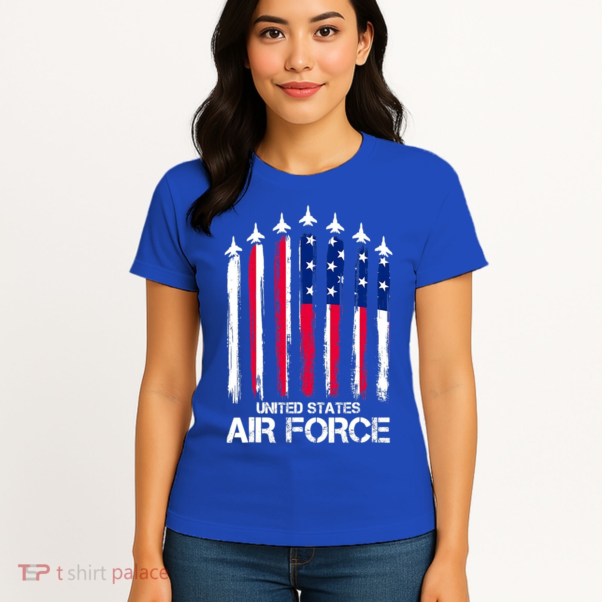 Air Force US Veterans 4th Of July American Flag Women's T-Shirt