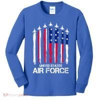 Air Force US Veterans 4th Of July American Flag Kids Long Sleeve Shirt thumb 0
