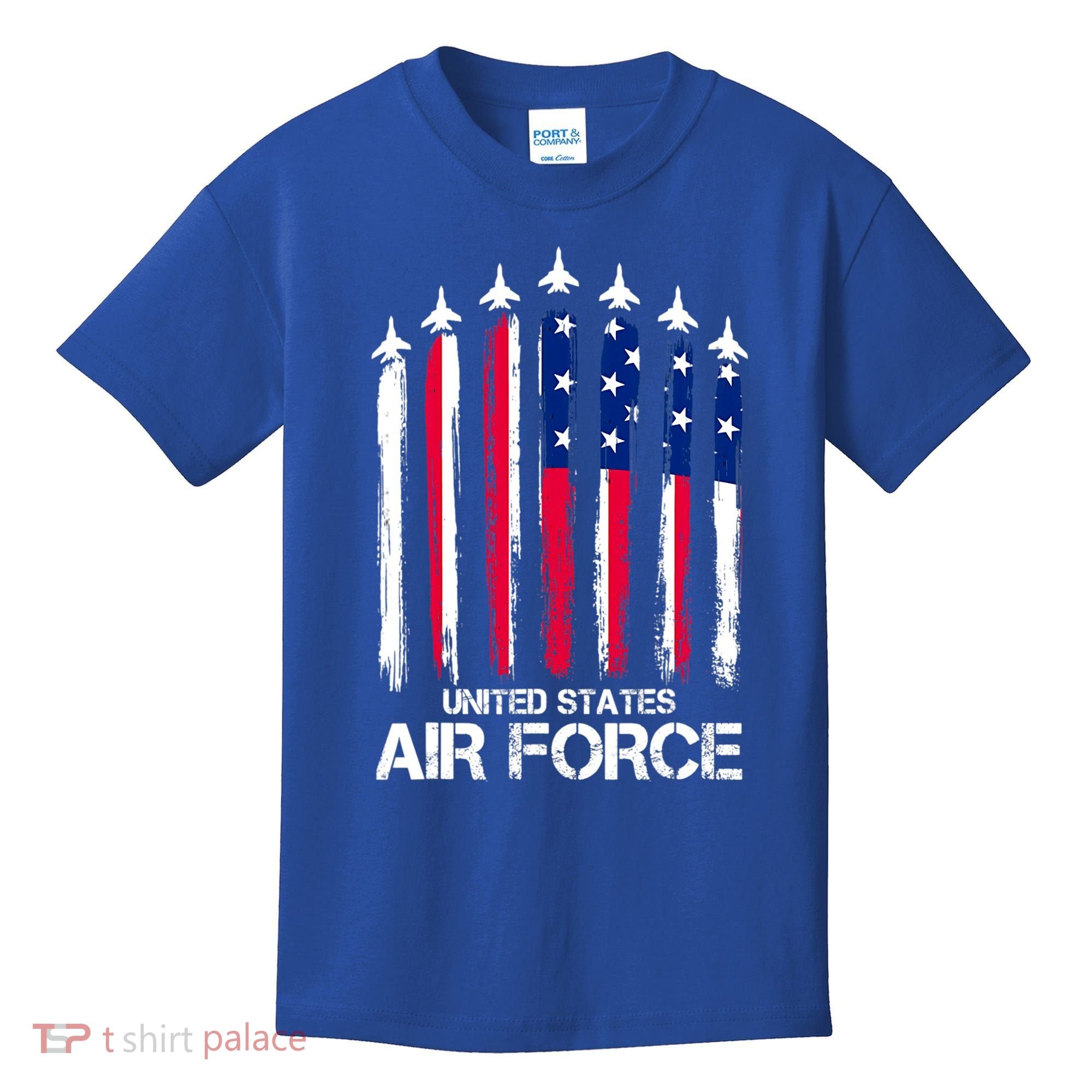 Air Force US Veterans 4th Of July American Flag Kids T-Shirt