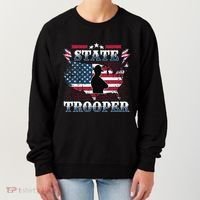 American Flag Usa Law Enforcement State Trooper Women's Sweatshirt thumb 0