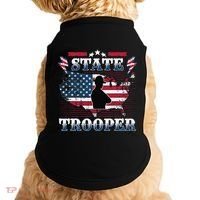 American Flag Usa Law Enforcement State Trooper Doggie Tank thumb 0